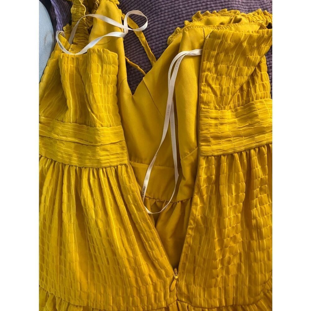 Forever 21 Mustard Yellow Tiered Sundress with Ruffle Straps - Picture 4 of 5